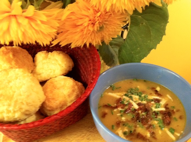 Butternut Squash Soup with a Mediterranean twist