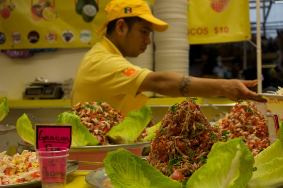 How can you ever pass up one of these stalls, brimming with fresh ceviche, or equally appealing with tacos and tort as??