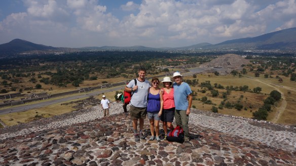 On top of the Temple of the Sun - with the Temple of the Moon in the background