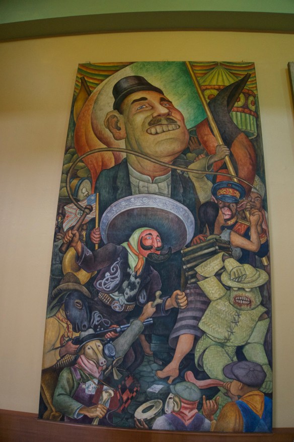 Just one of the many Diego Rivera murals inside the Palace of Fine Arts