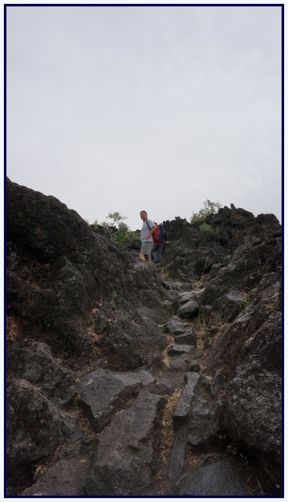 Climbing up the lava rock …. up up up