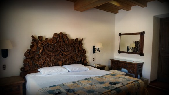 Our beautiful carved headboard