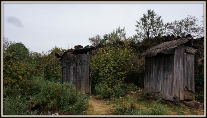 After the bus trip, and the long walk to the base of the climb, I was pretty lucky to find some banos ….