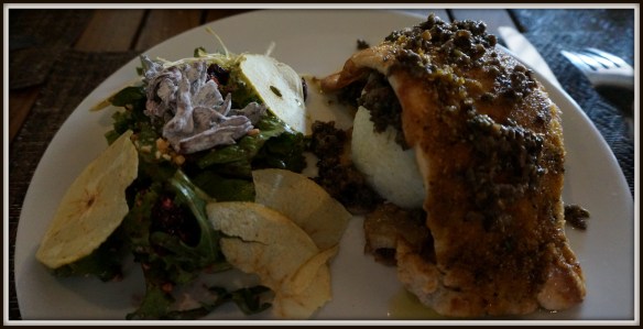 Restaurant Lu, and delicious macadamia crusted trout.  That salad was the best I've ever had in Mexico - topped with sugar dusted crunchy jamaica flowers!