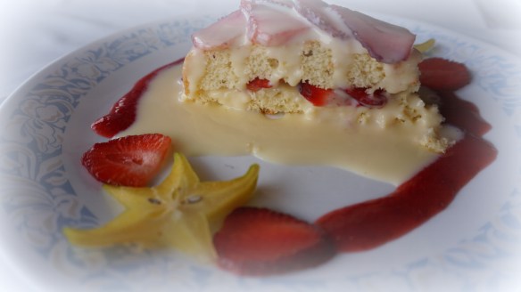 Totally unusual for us, but we ordered this yummy strawberry volcano and it was well worth it.