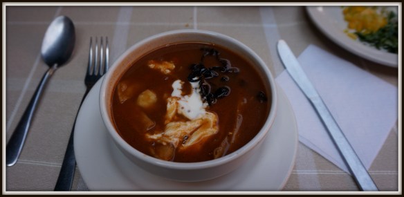 The Michoacan version of tortilla soup is indeed different, and we found a delicious version at Lupitas in Patzcuaro.