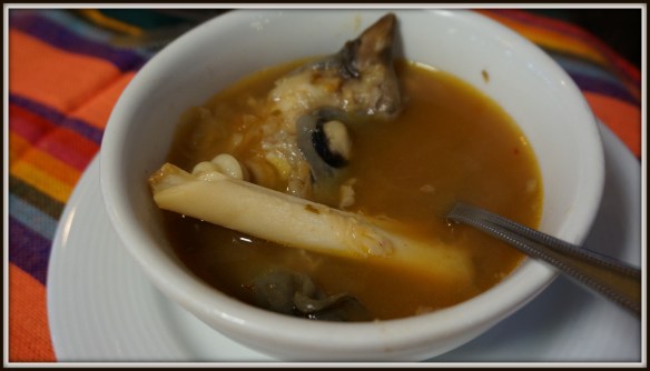 We had lamb consomme (which really just means soup here) along with our lamb tacos for breakfast.  Grant's bowl had some body part we truly couldn't identify - but the soup was outstanding!  (No, neither of us gnawed on it)