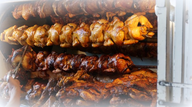 Still in the mercado? Pick up anything from the rotisserie master - pork shanks and chicken grilled to perfection.