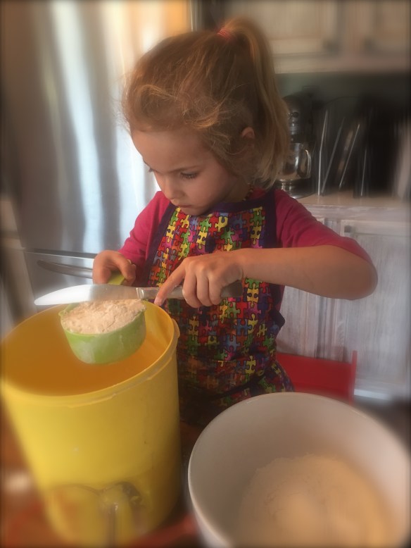 When Sloan and I are cooking we taste and add ingredients by a smidge of this, a dab of that - but baking I tell her,  must be precise!