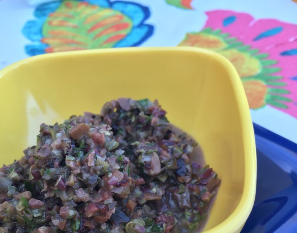 pretty hard to make a pile of minced olives look good …… but try it out and taste it, you will love it - every taste is packed with flavour