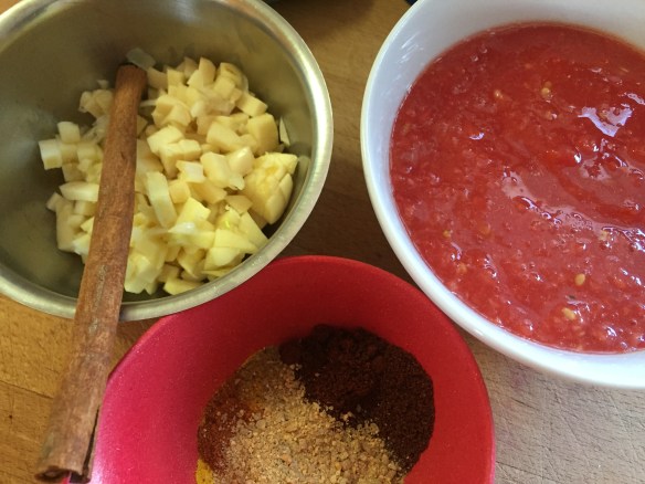 While your onions are happily cooking, organize the rest of the ingredients so that you are ready to add them all at once - makes everything so much easier.