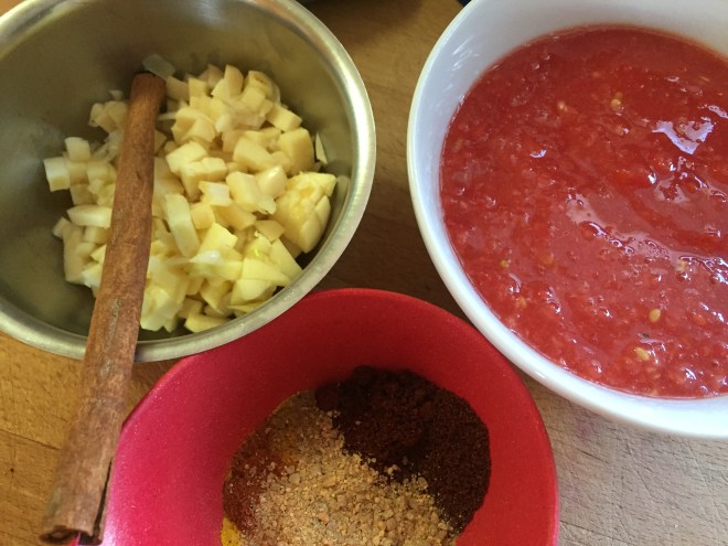 While your onions are happily cooking, organize the rest of the ingredients so that you are ready to add them all at once - makes everything so much easier.