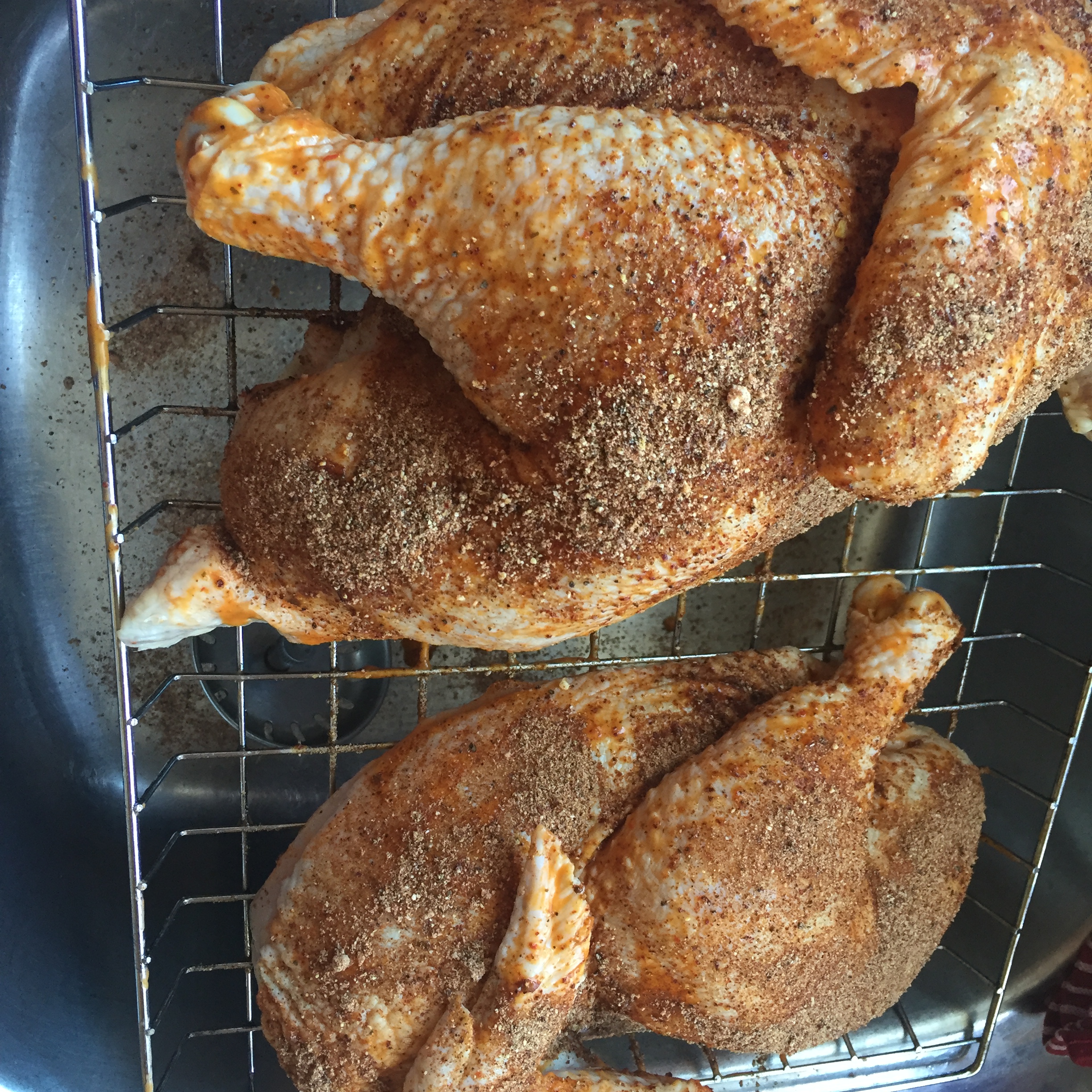 Chicken ready for trhe smoker