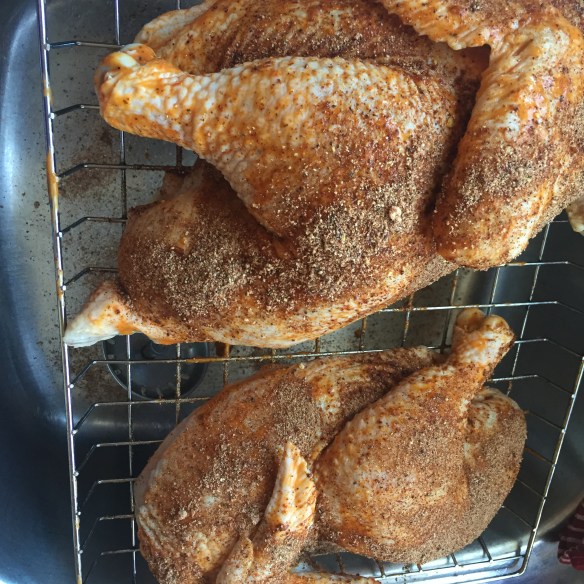 Chicken ready for trhe smoker