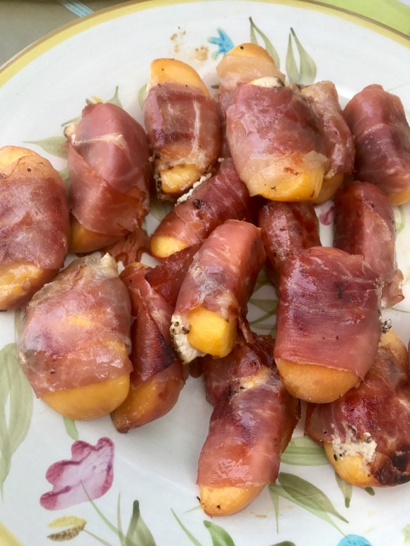 Prosciutto &amp; peaches grilled